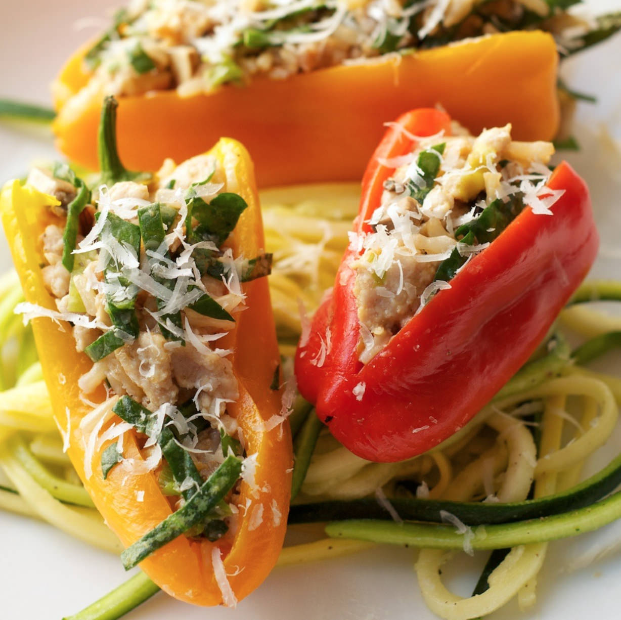 Chicken Stuffed Peppers with Zucchini - Living Fit Lifestyle