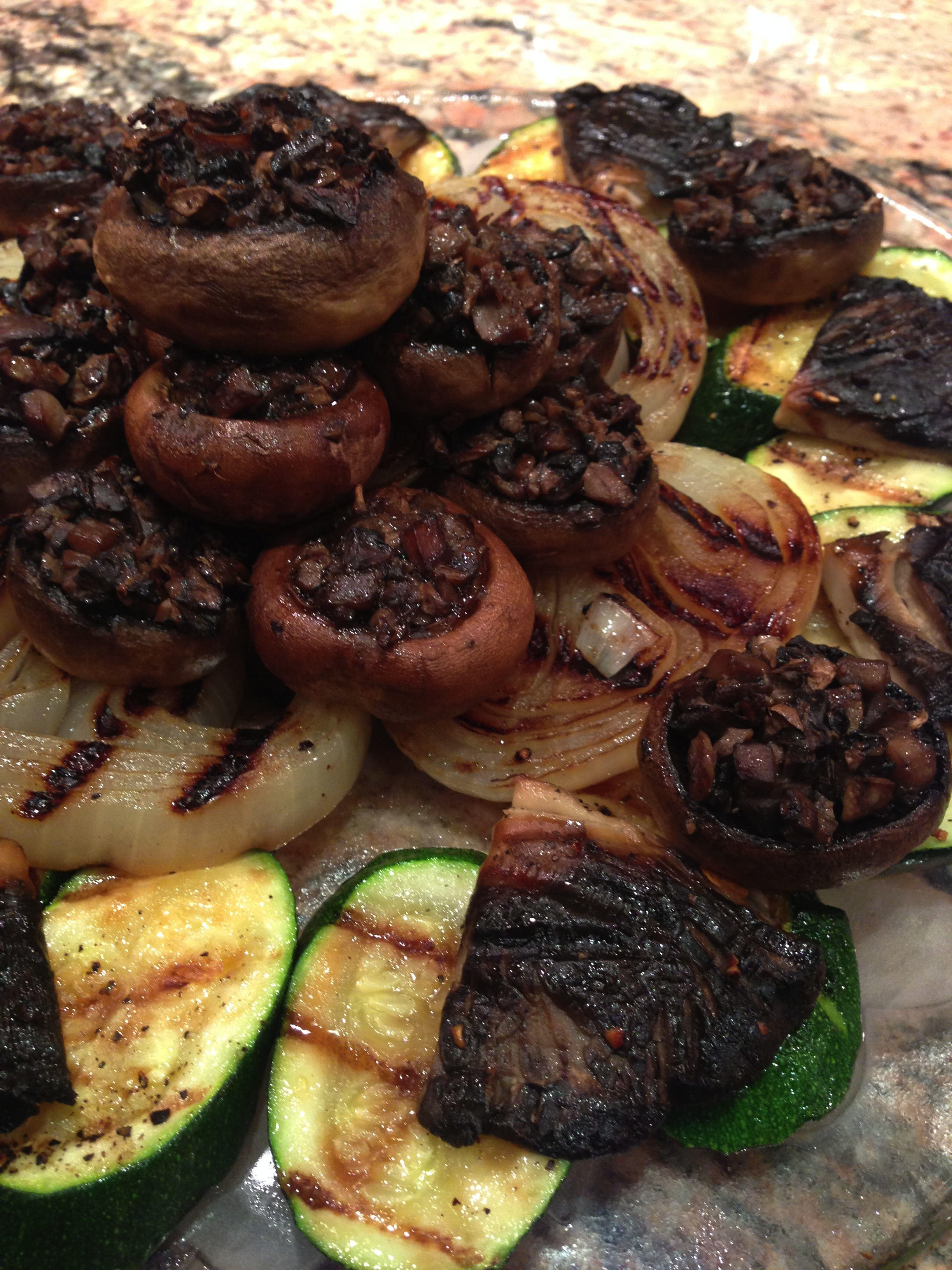 stuffed mushrooms and grilled veg - Living Fit Lifestyle